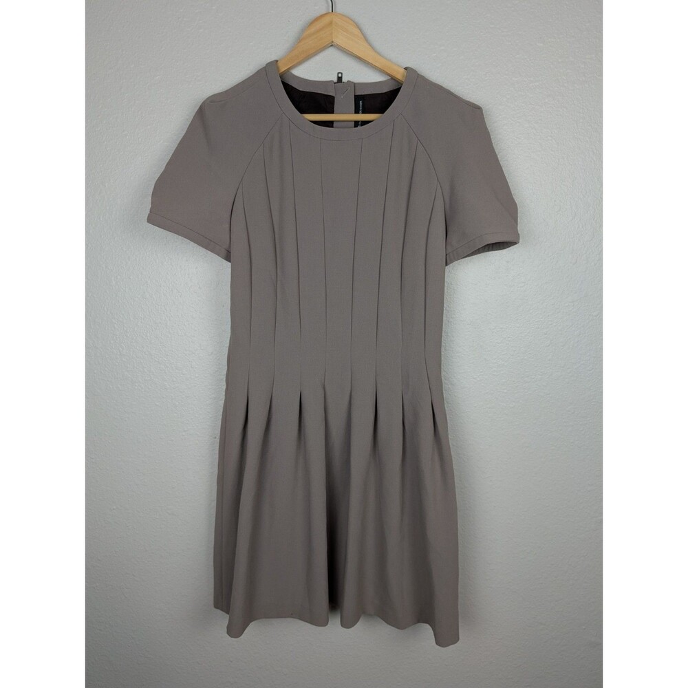 W118 Walter Baker Womens Brown Gray Lined Zipped Back Dress Size M‎ 236